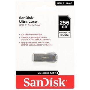 Накопичувач USB 3.1 SanDisk 256GB Type-A Ultra Luxe (SDCZ74-256G-G46)