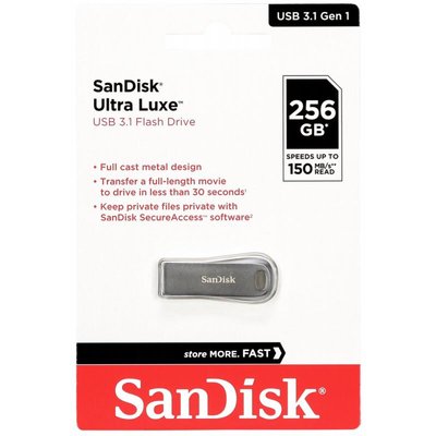 Накопичувач SanDisk 256GB USB 3.1 Type-A Ultra Luxe - Suricom