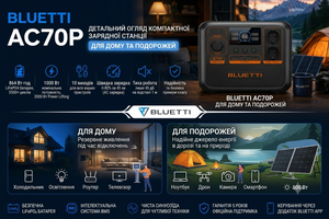 Bluetti AC70P: детальний огляд компактної зарядної станції для дому та подорожей фото