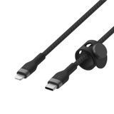 Кабель Belkin BOOST CHARGE Pro Flex USB-C &mdash; Lightning 1 м, плетёный силиконовый, чёрный (CAA011BT1MBK)