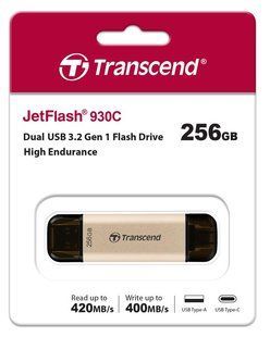 Накопичувач USB 3.2+Type-C Transcend JetFlash 930 Black R420/W400MB/s 256GB (TS256GJF930C)
