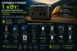 Зарядна станція 1 кВт: що можна підключити &mdash; повний список приладів фото