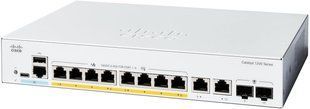 PoE-комутатор Cisco Catalyst 1200 керований, 8&times;GE PoE+ 67 Вт, 2&times;GE combo (C1200-8P-E-2G)