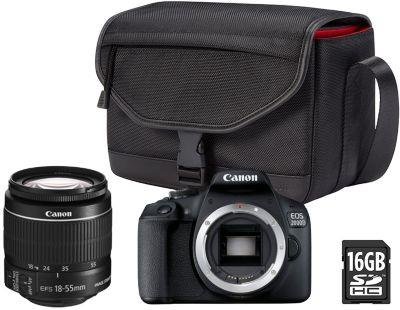 Фотоаппарат Canon EOS 2000D + объектив 18-55 IS II + сумка SB130 + карта памяти SD16GB (2728C015)