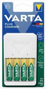 Зарядний пристрій Varta Plug Charger з акумуляторами 4 &times; AA 2100 мА&middot;год (57657101451)