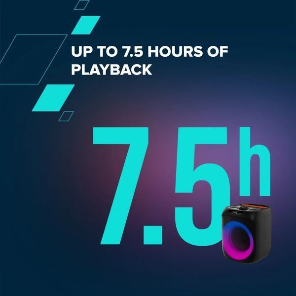 Портативная колонка Canyon OnFun 6 Party Speaker 40 Вт Bluetooth 6.0 с RGB-подсветкой, чёрная (CNE-PBSP6)