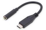 Адаптер DIGITUS USB-C &mdash; 3,5 мм jack (AUX), 0,2 м, чёрный, 24 бит/48 кГц (AK-300321-002-S)