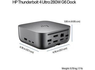 Док-станция HP Thunderbolt 4 Ultra 280W G6 с блоком 330 Вт, 2,5 GbE, HDMI 2.1, 2 &times; DisplayPort 1.4 (AW5M5UT)
