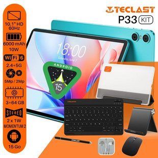Планшет Teclast P33 KIT 10.1&Prime; 3/64 ГБ 6000 мА&middot;ч Android голубой (6940709688045)