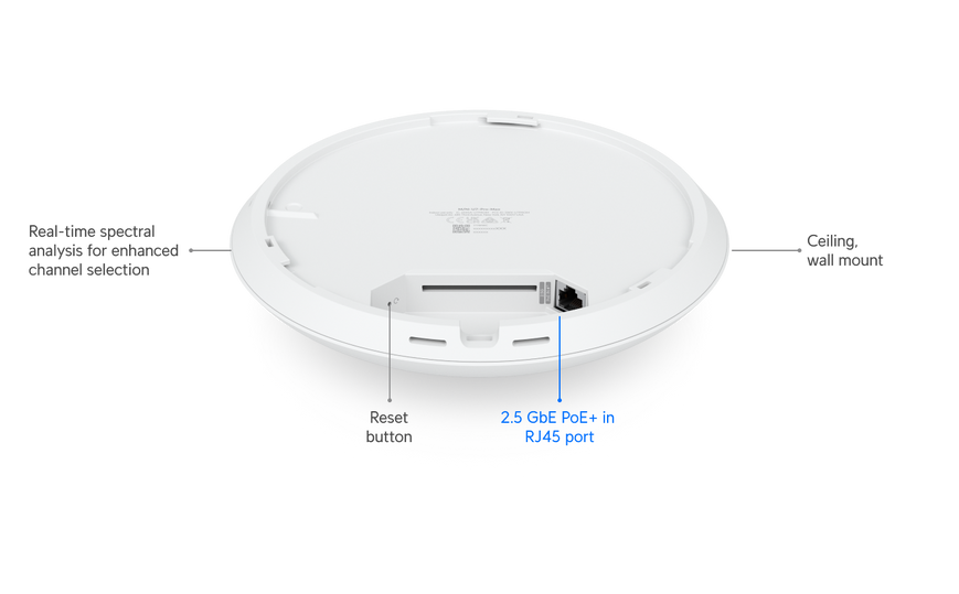Точка доступу Ubiquiti UniFi U7 Pro Max Wi-Fi 7 8 потоків, 2,5 GbE, PoE+ (U7-PRO-MAX)
