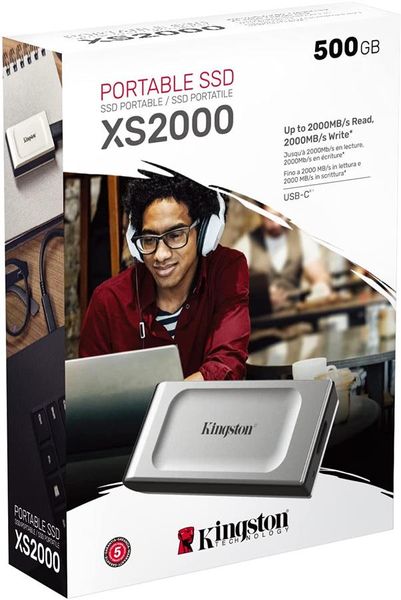 Портативний SSD Kingston 500GB USB 3.2 Gen 2x2 Type-C XS2000 (SXS2000/500G)