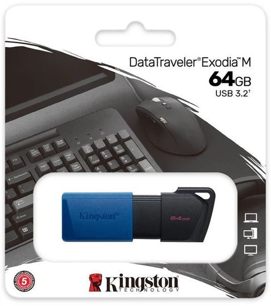 USB-флешка Kingston DataTraveler Exodia M 64 ГБ Black/Blue (DTXM/64GB)