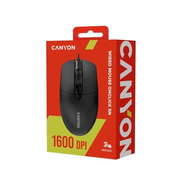 Миша Canyon OnClick 5N дротова 4 кнопки 1600 DPI чорна (CNE-CMS5N)