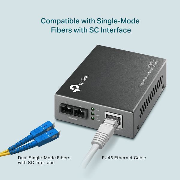 Медиаконвертер TP-Link MC210CS 10/100/1000 Мбит/с RJ45 &mdash; 1000 Мбит/с одномодовое SC/UPC, 1310 нм, до 20 км (MC210CS)