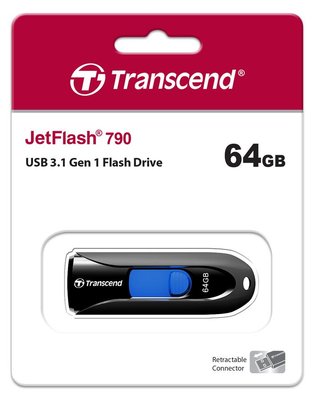 Накопичувач Transcend 64GB USB 3.1 Type-A JetFlash 790 Black