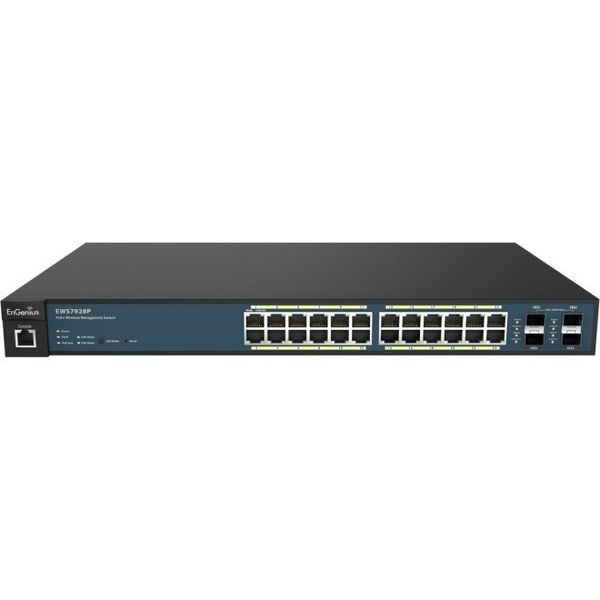 Управляемый PoE-коммутатор EnGenius EWS7928P на 24 порта PoE+ Gigabit, 4 SFP, 240 Вт, L2 (EWS7928P)