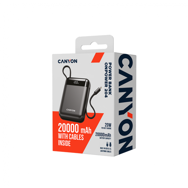 Портативний акумулятор CANYON OnPower 204 Чорний (CNS-CPB204B)