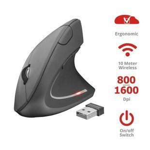 Миша Trust Verto Ergonomic вертикальна бездротова WL, чорний (22879_TRUST)