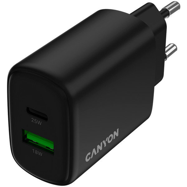 Зарядний пристрій CANYON OnCharge 250 QC Чорний (CNE-CHA250-31)