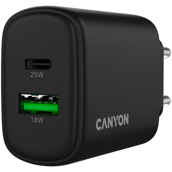 Зарядний пристрій CANYON OnCharge 250 QC Чорний (CNE-CHA250-31)