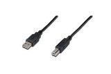 Кабель USB 2.0 DIGITUS USB-A &mdash; USB-B 1,8 м, чёрный (AK-300102-018-S)