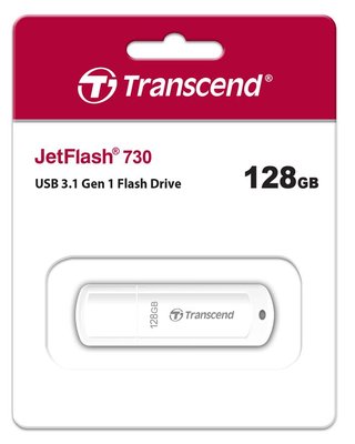 Накопичувач Transcend 128GB USB 3.1 Type-A JetFlash 730 White - Suricom