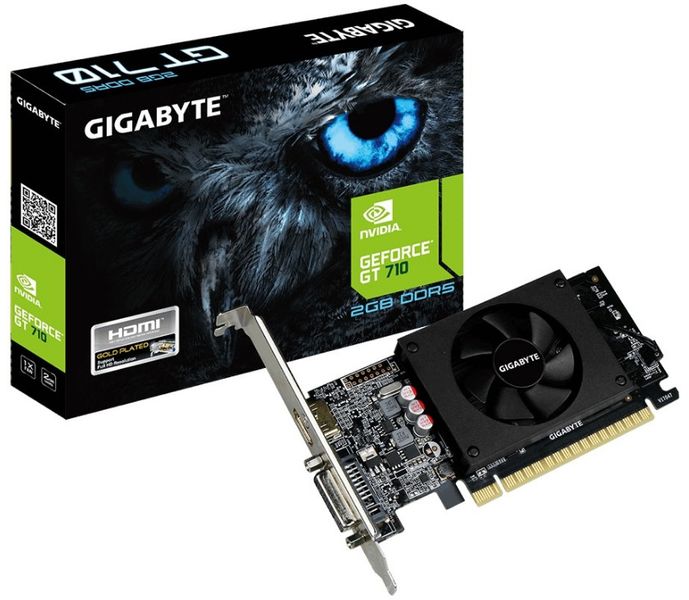 Видеокарта Gigabyte GeForce GT 710 2GB DDRR5 64bit Low Profile (GV-N710D5-2GL)