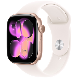 Смарт-годинник Apple Watch Series 11 GPS 46mm Rose Gold Alu. Case w. Light Blush S. Band - M/L (MEV74)