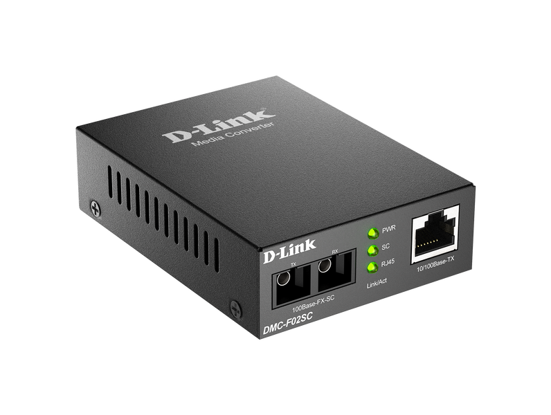 Медиаконвертер D-Link DMC-F02SC 100Base-FX многомодовый, SC, до 2 км (DMC-F02SC)