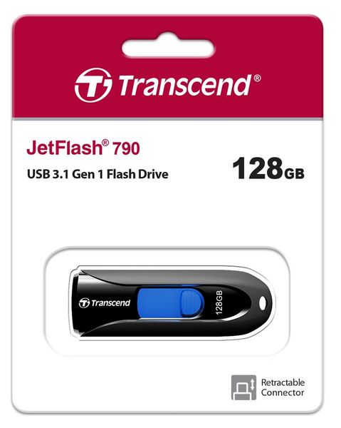 Накопичувач Transcend 128GB USB 3.1 Type-A JetFlash 790 Black