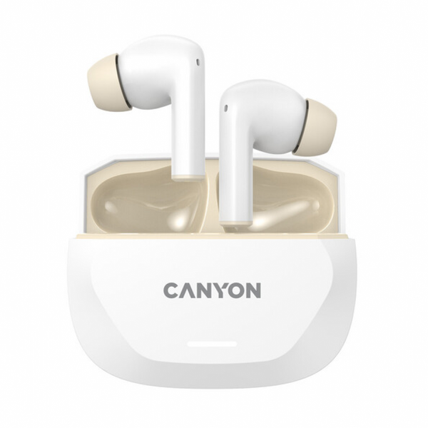 TWS-навушники CANYON HEXAGON 7 Біло-бежеві (CNS-TWS7WB), Білий