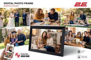Цифрова фоторамка 2E DPF10 10", IPS, FHD, 1GB, 32GB, динаміки 2x1Вт, ПЗ Frameo, сенсорний екран, чорний