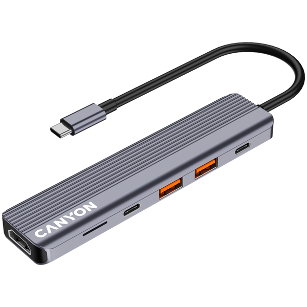 USB-хаб CANYON DS-17 Сірий (CNS-TDS17), Сірий