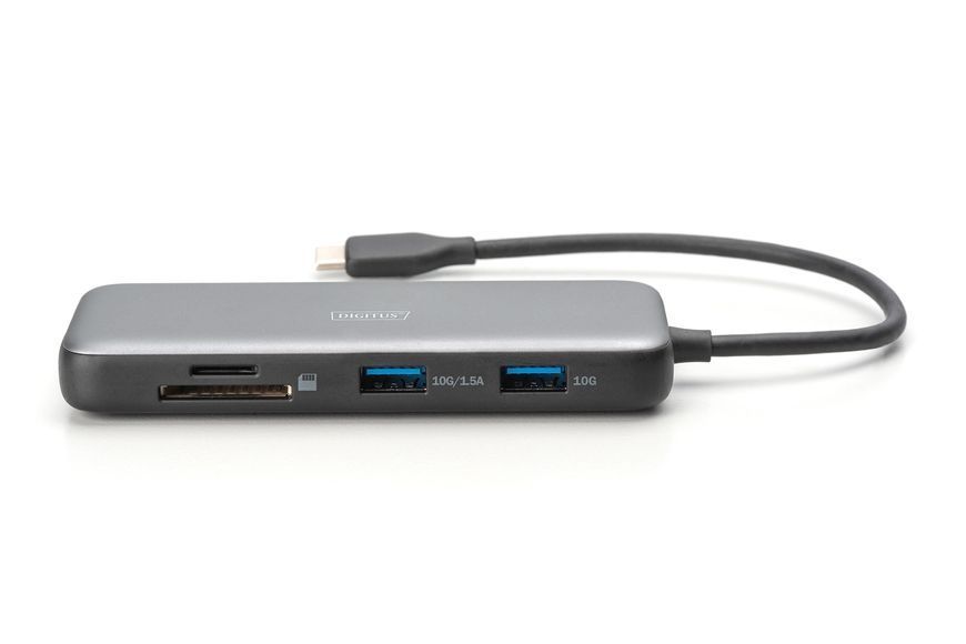 Док-станция DIGITUS USB-C, 2xHDMI,2xUSB-A, USB-C, SD, MicroSD, RJ54 (DA-70915)
