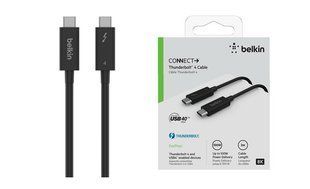 Кабель Belkin Thunderbolt 4 USB-C > USB-C, 100 Вт, 40 Гбит/с, 2 м, черный (INZ002BT2MBK)