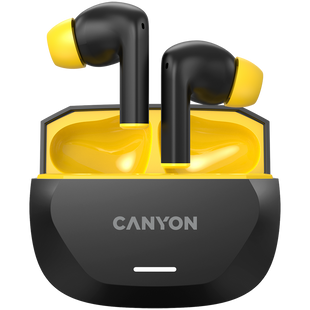 TWS-навушники CANYON HEXAGON 7 Жовто-чорні (CNS-TWS7BY), Чорний