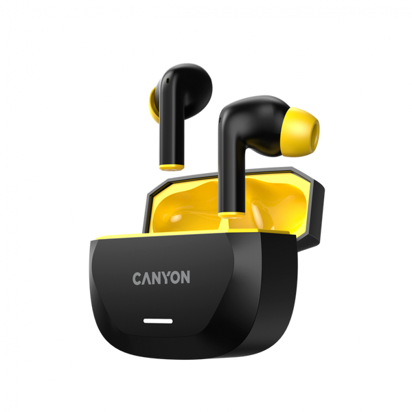 TWS-навушники CANYON HEXAGON 7 Жовто-чорні (CNS-TWS7BY), Чорний