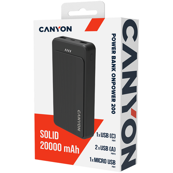 Павербанк CANYON OnPower 200 Чорний (CNS-CPB200B)