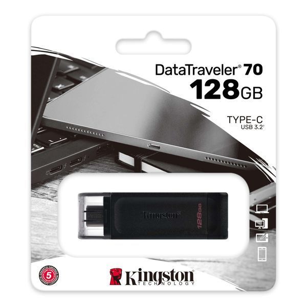 USB-флешка Kingston 128 ГБ DataTraveler 70 USB-C 3.2 Gen 1 (DT70/128GB)