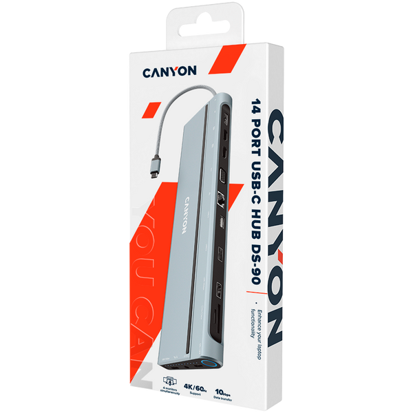 USB-хаб CANYON DS-90 Темно-серый (CNS-HDS90), Тёмно-серый