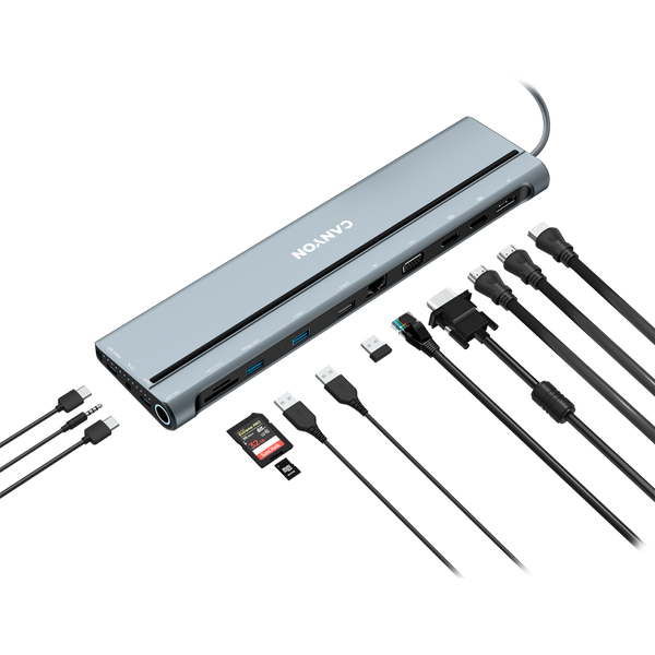 USB-хаб CANYON DS-90 Темно-серый (CNS-HDS90), Тёмно-серый