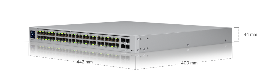 Комутатор Ubiquiti UniFi Switch Pro 48 PoE 48&times;1GbE PoE+/PoE++ 600 Вт 4&times;SFP+ 10G L3 (USW-PRO-48-POE-EU)
