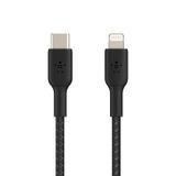 Кабель Belkin BOOST CHARGE USB-C &mdash; Lightning 2 м, плетений, чорний (CAA004BT2MBK)