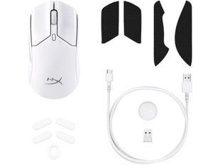 Мышь HyperX Pulsefire Haste 2 Mini, USB-A/2,4 ГГц/Bluetooth, белый (7D389AA)