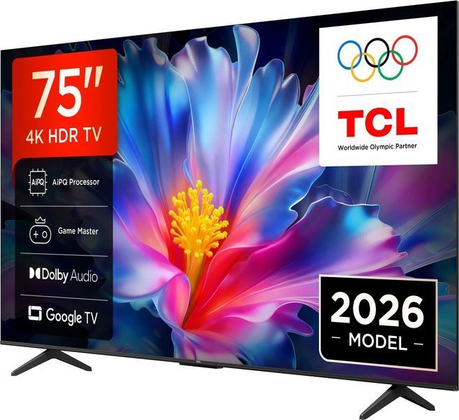 Телевізор TCL 75P6L 75" 4K UHD Google TV Dolby Audio HDMI 2.1 Wi-Fi 2,4/5 ГГц MIMO DVB-C Pan EU (75P6L)