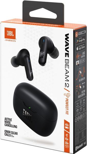 Навушники TWS JBL Wave Beam 2 BT 5.3, ANC, IP54, Mic, Чорний