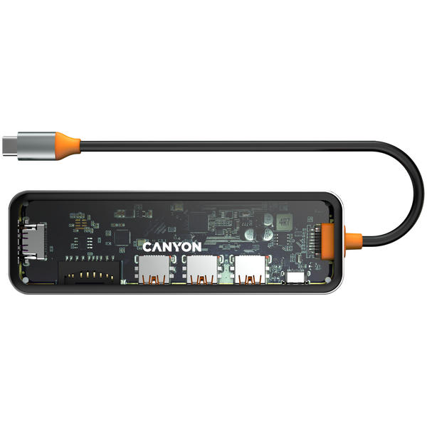 USB-хаб CANYON DS-13 Темно-сірий (CNS-TDS13), Сірий