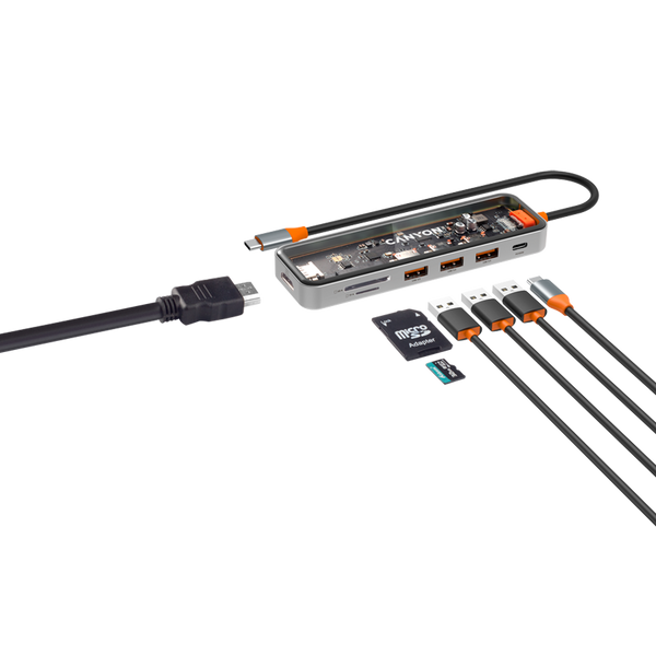 USB-хаб CANYON DS-13 Темно-сірий (CNS-TDS13), Сірий