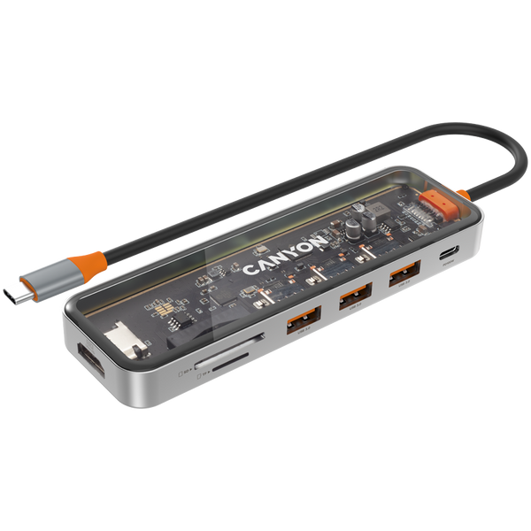 USB-хаб CANYON DS-13 Темно-сірий (CNS-TDS13), Сірий