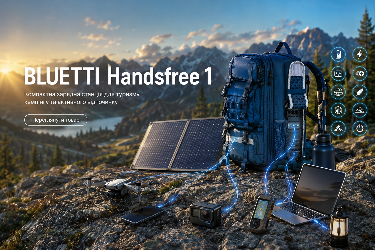 Зарядная станция BLUETTI Handsfree 1+ Bluepack 1